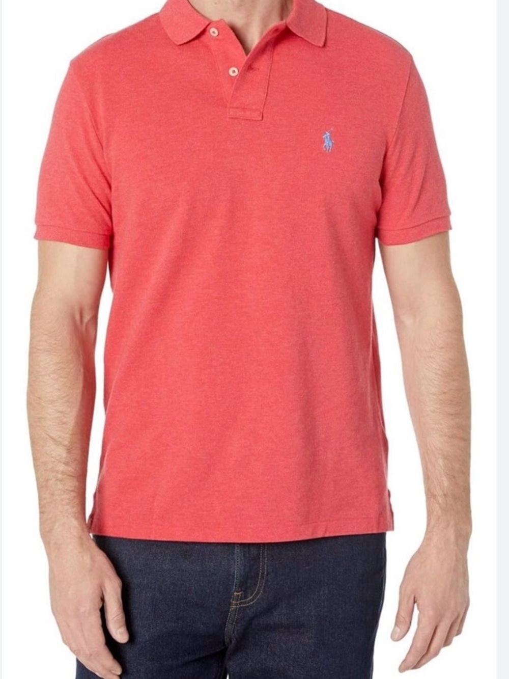 Polo by Ralph Lauren Men’s Coral Red Short-Sleeve Polo. Size Medium.
